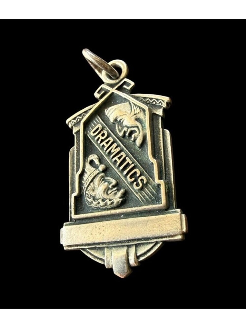 Murchison Newark Vintage Sterling Silver Dramatics Medal Pendant Theater Charm